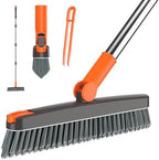 AIR U+ Heavy Duty Grout Scrub Brush with Long Handle & Hair Clip by AIRU