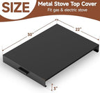 BJADE'S Stove Cover Board - 30"x22"x3" Gas/Electric Range Top Cover with Anti-Slip Feet, Kitchen Organizer & Noodle Board, Black Cooktop Protector for Counter Space Expansion - Image 2