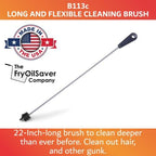 22" Long Sink Drain Brush – Slim Snake Hair Clog Remover Tool for Shower, Tub and Sink - Pipe/Tube Brush for Small Spaces, Drain Cleaning – B113C by FryOilSaver Co. - Image 3