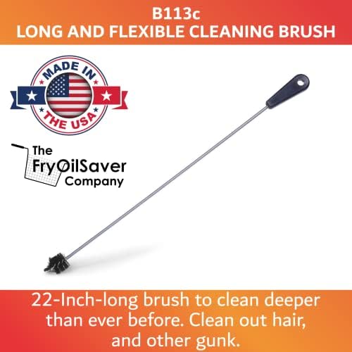 22" Long Sink Drain Brush – Slim Snake Hair Clog Remover Tool for Shower, Tub and Sink - Pipe/Tube Brush for Small Spaces, Drain Cleaning – B113C by FryOilSaver Co. (Pack of 2) - Image 3