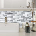 STICKGOO 10-Sheets Subway Tiles Peel and Stick Backspalsh, Gray - Image 6