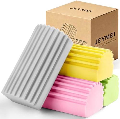 Jeymei Damp Clean Duster Sponge,4Pcs Dust Sponge for Cleaning,Multicolored by Jeymei