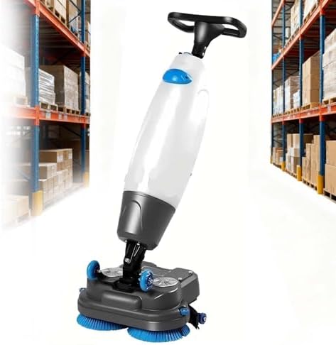 Compact Commercial Floor Scrubber,Multi Functional Floor Buffer Polisher Machine, with Dual Brushes Rotating Head 18 Inch Wide Path 350 RPM Ideal for Supermarkets(White) by Unknown