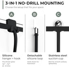 GÜTEWERK Silicone Shower Squeegee with 3-in-1 No-Drill Mount, Black, 13'' - Image 3