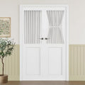 Vatge White French Door Curtains for Front Door and Small Windows on Glass Door, 1 Panel, W25 x L40, Greyish White by Vatge