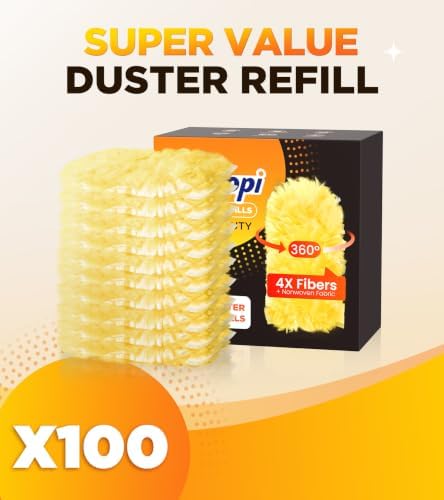 REKOPI 100 Count Heavy Duty Duster Refills Compatible with Swiffer, Multisurface 360° Larger Size Dusters with 4X Microfibers, Unscented Disposable Dusters for Cleaning Home, Blinds, Fans(Only Duster) - Image 7