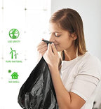 Teivio Medium Black Trash Bags 10 Gallon 56 Count Kitchen Garbage Bags - Image 7