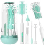 Electric Bottle Brush Cleaner,Rechargeable Baby Bottle Cleaning kit with Formula Mixer, Silicone Nipple&Straw Brush, Soap Dispenser, Drying Rack-IPX7 Waterproof,Long Battery Life for Home & Travel by BoutarzyOfficial