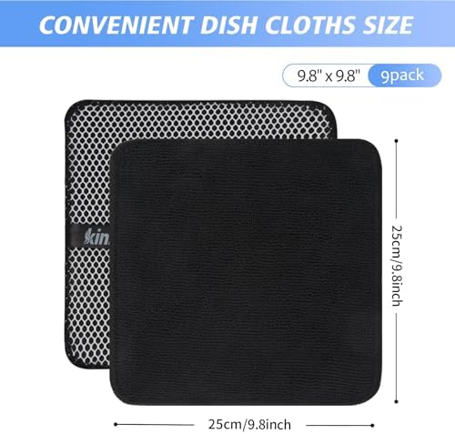 KinHwa Dish Cloths for Washing Dishes with Scrub Side, Microfiber Dish Rags - Image 3