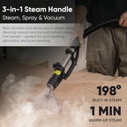 Dapper Commercial Carpet and Upholstery Extractor Cleaning Machine with Steam, Spray-Vacuum, & Mite Remover. 2.5 Gal Tank — Designed for Deep Cleaning. Dual Separate Circuit Power Cords - Image 4