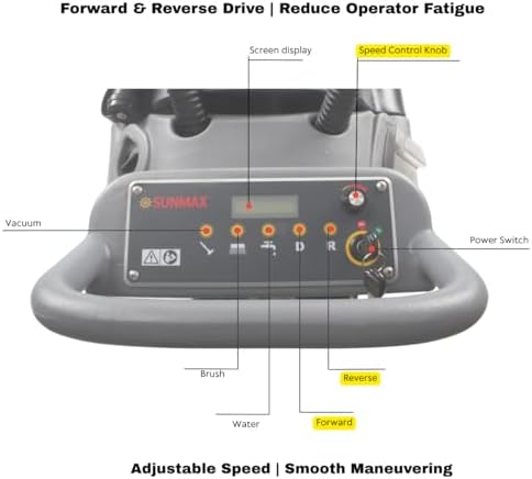 SUNMAX 22" Self-Propelled Commercial Floor Scrubber, 14.5-Gal Tank - Image 3