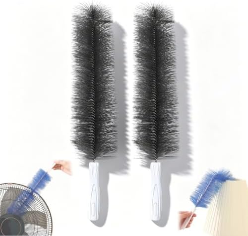 Bendable Microfiber Duster, Reusable Dust Remover, 2027 New Fan Cleaning Brush Washable ldeal for Electric Fans Air Conditioning, Home Car Vents, Curtain (Gray*2) by Unknown