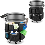 HODRANT Trash Can Caddy Bag with 13 Pockets Fit 32-55 Gallon Garbage Bin by HODRANT