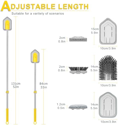 Lalafancy Baseboard Cleaner Tool with Handle 3 Reusable Cleaning Brush Pads - Image 4
