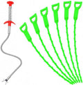 Drain Clog Remover - Gutter Cleaning Tools Drain Cleaner for Toilet Sewer Shower Kitchen Bathroom Tub Clogged Drains Opener Cleaning Tool, Flexible Grabber Claw Pick Up Reacher (7-in-1) by DOMEJO