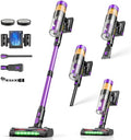 Cordless Vacuum Cleaner, 650W 48KPa Vacuum Cleaners for Home, Self-Standing Stick Vacuums with LED Display, Anti-Tangle, Lightweight, Stick Vacuum Rechargeable for Pet Hair Carpet Floor by FLYBROOM