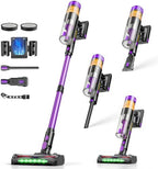 Cordless Vacuum Cleaner, 650W 48KPa Vacuum Cleaners for Home, Self-Standing Stick Vacuums with LED Display, Anti-Tangle, Lightweight, Stick Vacuum Rechargeable for Pet Hair Carpet Floor by FLYBROOM