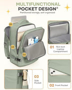 coofay Large Travel Backpack For Women Men Airline Approved Carry On Backpack Flight Approved Waterproof Sports Luggage Backpack Casual Daypack Small Hiking Backpacks Grey Green - Image 5