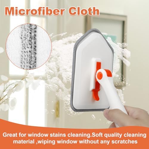 Long Handled Scrub Brush for Shower，3-in-1 Cleaning Brushes with 3 Different Function Cleaning Heads Brush for Shower Cleaning Bathroom Kitchen Walls Tub Tile - Image 6