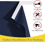 NICETOWN Navy Blue Blackout French Door Curtain for Glass Privacy - Image 3