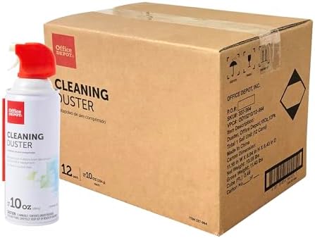 Office Depot Cleaning Duster, 10 Oz Compressed Canned Air for Electronics, Keyboard Cleaner for Computer, Laptop, PC, Printer, Office Equipment, Moisture-Free, Pack of 12 - Image 2