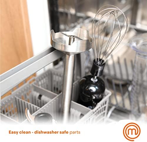 MasterChef Immersion Blender Handheld with Electric Whisk & Milk Frother Attachments, Hand Held Stainless Steel Stick Emulsifier for Making Baby Food, Soup, Puree, Cake, Cappuccino, Latte etc, 400W - Image 6