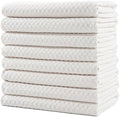POLYTE Ultra Premium Microfiber Kitchen Dish Hand Towel Waffle Weave, 8 Pack (16x28 in, Off White) by Polyte