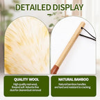 Natural Lambswool Duster 16 Inch Handheld with Wooden Handle Duster Dusting Tool for Blinds Electronics Furniture Delicate Surfaces (2Pcs) - Image 4