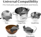 Kitchen Gizmo Snap N' Strain - Silicone Pasta Strainer Clip-On for Pots and Pans - Heat Resistant Colander for Vegetables and Noodles - Kitchen Gadgets for Cooking - Space-Saving Design - Gray - Image 4