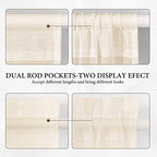 MIULEE Cream Beige 25 x 40 Inches Sidelight Sheer Curtains for French Door - Image 5