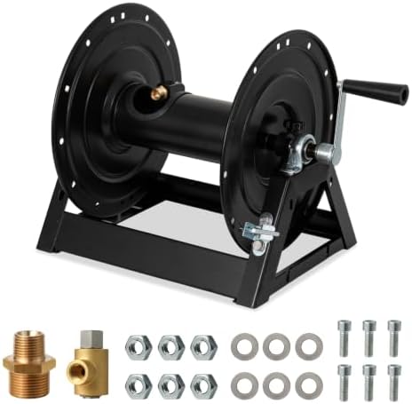 Pressure Washer Hose Reel 3/8"x350ft, 5000PSI, A-Frame with Brake & Lock by Unknown