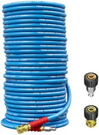 POHIR 150ft Pressure Washer Hose 3/8" 4800 PSI, Kink Resistant Industrial Grade Hose with Quick Connect Ends and Adapters for Hot & Cold Water up to 248°F, Steel Wire Braided Hose for Power Washing by POHIR
