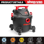 Shop-Vac 5430113 6 Gallon 4.5 Peak HP Wet/Dry Vacuum with Blower Function - Image 3