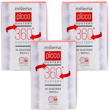 milema Picco 360 Microfiber Duster Refill Pads, White, 30 Count Refills by Unknown