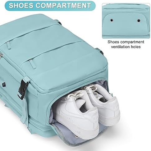 coofay Expandable Backpack For Traveling On Airplane Travel Backpack For Women Men Airline Approved Carry On Bags For Airplanes Gym Bag With Shoe Compartment Waterproof Hiking Backpack Essentials - Image 5