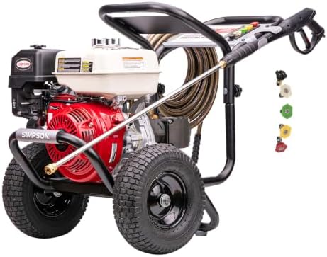 Simpson Cleaning PS60869 PowerShot 4000 PSI Gas Pressure Washer, 3.5 GPM AAA Triplex Pump, Honda GX270 Engine, Includes Spray Gun, Wand, 5 QC Nozzle Tips, 3/8-inch x 50-Foot Monster Hose, 49-State by Unknown