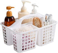 Portable Shower Caddy Basket Plastic Storage Basket with Compartments White by JiatuA