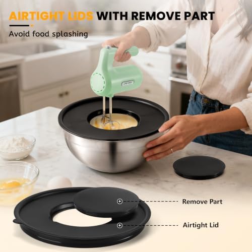 Lord Eagle 5-Speed Hand Mixer Electric With 4 Mixing Bowls Set - Image 5