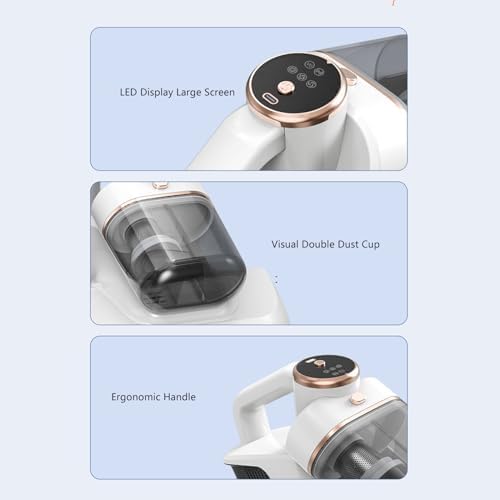 Srliya Mattress Vacuum Cleaner 10Kpa Strong Suction 3 Gears Adjustment LED Screen Handheld Fabric Cleaner for Sofa Bed - Image 5