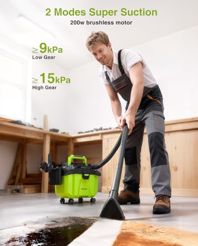 TaskStar Cordless Shop Vac, 2.6 Gal Portable Wet Dry Vacuum, Brushless - Image 5