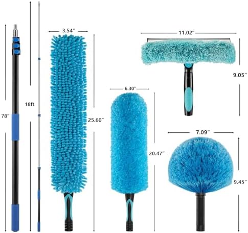 25ft 2 Cobweb Dusters, 18ft Extension Pole, High Ceiling Cleaning Tool - Image 2