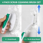 Scrub Brush Set, 4 Pack Deep Cleaning Brush Kit, Green - Image 2