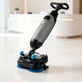 17" Commercial Tiles Floor Scrubber Machine, 43cm Double Brush Walk,Battery Powered Walk Behind Automatic Floor Scrubber Machine, for Home, Office & Bathroom Gray by Unknown