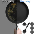 Scrubber with Handle Comes with Three Replacement Balls Steel Wool, Short Handle Scrubber, Steel Wool Scrubber Supplies Dish Scrubber, Stainless Steel Scrubber Tool Metal Scrubber for Dishes - Image 4
