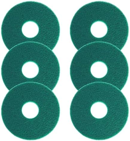6 Pcs 12" Cleaning Orbiter Pads 437.056 for Oreck 550MC Orbiter Floor Machine,Commercial Floor Buffer Pads,Green Scrubbing Pad for Tile, Hardwood, Marble Floors by Poweka