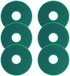 6 Pcs 12" Cleaning Orbiter Pads 437.056 for Oreck 550MC Orbiter Floor Machine,Commercial Floor Buffer Pads,Green Scrubbing Pad for Tile, Hardwood, Marble Floors by Poweka