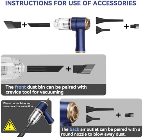 Handheld Car Vacuum Cleaner, Portable Cordless Mini Vacuums with Multi-Nozzles, High Power Dry Hand held Vacuum for Car, Computer, Sofa, Office, Pet, Home - Image 4