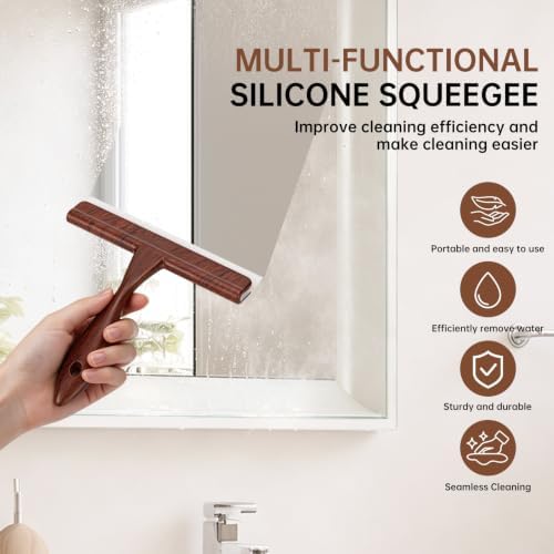 2Pack Silicone Squeegee for Shower Glass Door, Small Squeegee for Window - Image 3