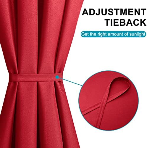 Hiasan French Door Curtains Semi Sheer, Red, 24W x 40L, 1 Panel - Image 4