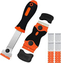 DEKEones Razor Blade Scraper, 2 PCS Razor Scraper Tool for Removing Label, Registration Sticker, Tint, Grease from Windshield, Appliance, Glass (Extra 20 Metal and 10 Plastic Blades) by SpecializedinScrapingandPlasteringTool
